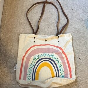 Karma Cream Tote with Rainbow Design